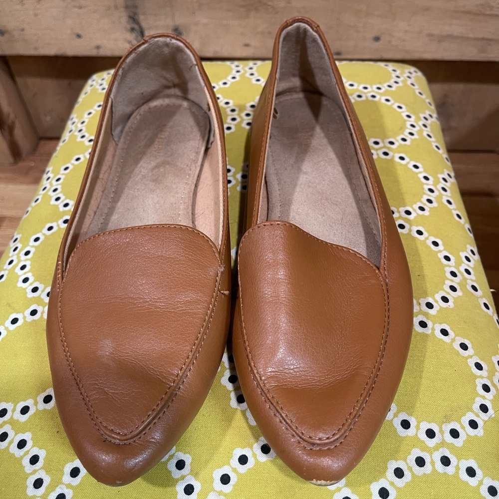 Tan women’s loafers